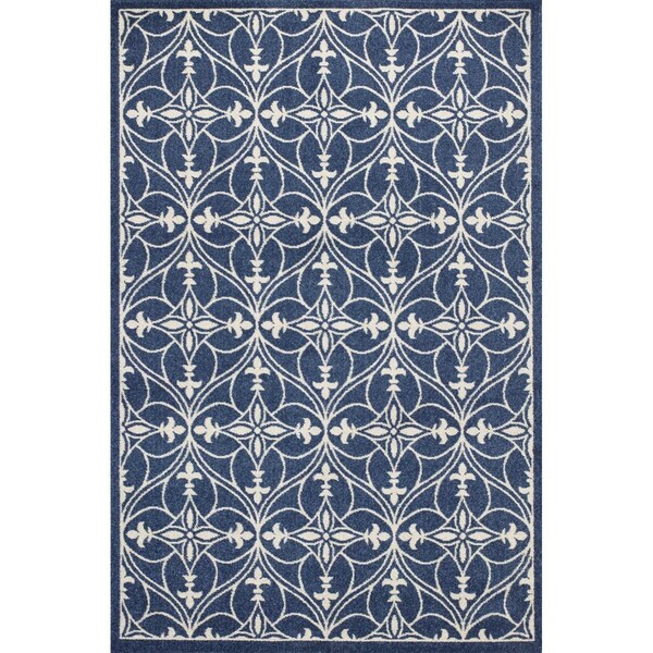 Homeroots 6 ft. 7 in. x 9 ft. 6 in. UV-Treated Polypropylene Denim Area Rug 352600 - main
